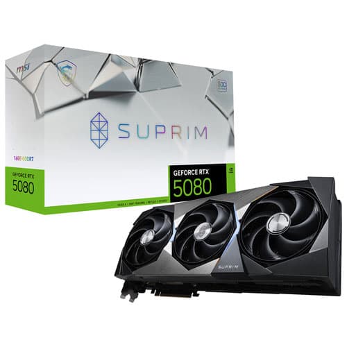 MSI GeForce RTX 5080 Suprim SOC 16GB GDDR7 Video Card