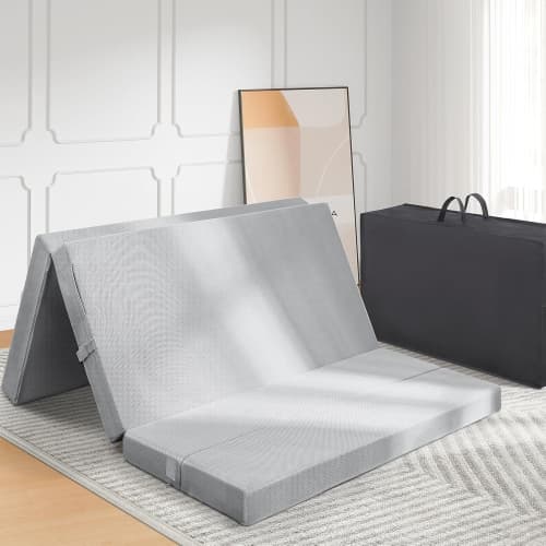 CoolHut Foldable Mattress Single Size, Memory Foam 4 Inch Thick Portable RV Mattress with Removable Washable Cover & Storage Bag for Guests, Camping, and Road Trips, Floor Sofa Bed