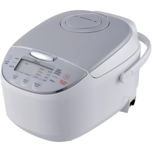 Midea 3L Digital Rice Cooker & Steamer – Multi-Function Brown Rice, Slow Cooker, White.