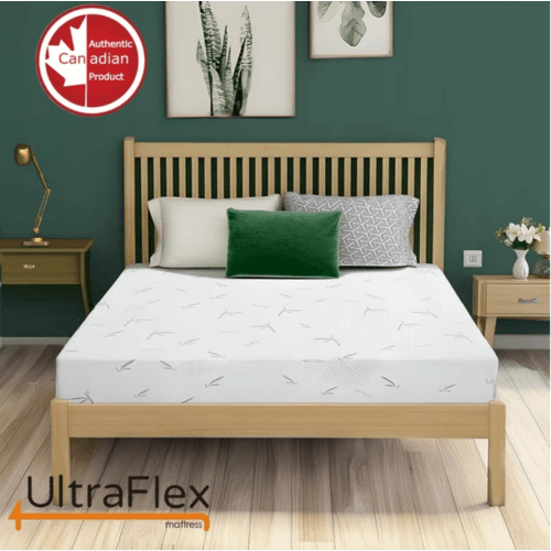 UltraFlex RestEasy Gel-Infused Foam Mattress, Ideal for Bunk Beds, Trundle Beds, Caravans, RV, Bamboo Feel, CertiPUR-US® Certified, Medium Firmness,(Made in Canada) Queen Size