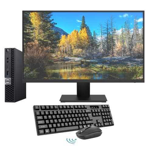 Refurbished (Good) - DELL OptiPlex 7060 Tiny/ Windows 11 Pro/ New 24inch FHD Monitor (Intel Core i5-8500T 8th Gen Processor/ 1TB SSD/ 16GB DDR4 RAM) Mini Business Computer