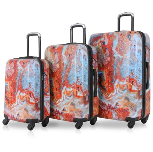 TUCCI ITALY-TURKISH MARBLE 3PC LUGGAGE SET (20'',24'',28'')
