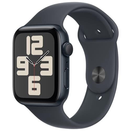 Open Box - Apple Watch SE (GPS) 44mm Midnight Aluminum Case with Midnight Sport Band - Medium/Large