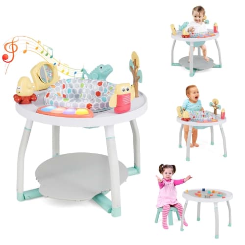 Costway 5-in-1 Baby Activity Center with Rotating Seat Removable Toys Lights & Music