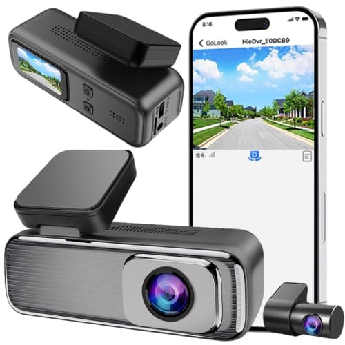 Dual-lens dashcam - 2K front camera + 1080P rear camera, G-Force sensor, mobile Wi-Fi connectivity, enhanced night vision, loop recording, 24-hour parking monitoring (+32GB card)