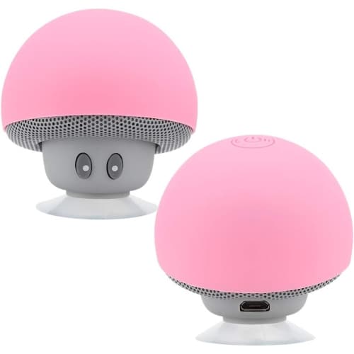 Portable Bluetooth Speaker with Built-in Microphone, Mini Cute Mushroom Speaker Subwoofer, Rechargeable Travel Speaker with Suction Cup for Mobile Phone, Desktop and Car