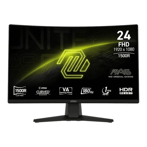 MSI 24" 1920 x 1080 (FHD) 180Hz 1ms (MPRT) / 4ms (GTG) Curved VA Gaming Monitor Tilt adjustable (MAG 242C)