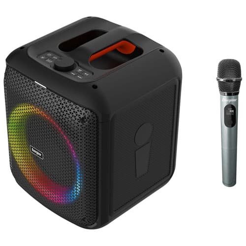 Refurbished (Excellent) - Energizer BTS458 Portable Bluetooth Speaker with Wireless Mic - Black