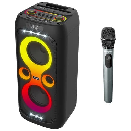 Refurbished (Excellent) - Energizer BTS566 Portable Bluetooth Speaker with Wireless Mic - Black