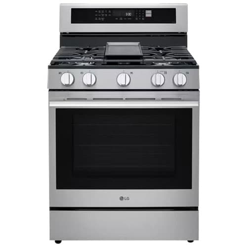 LG 30" 6.3 Cu. Ft. Fan Convection 5-Burner Freestanding Gas Air Fry Range (LRGN6323Y) - Stainless Steel