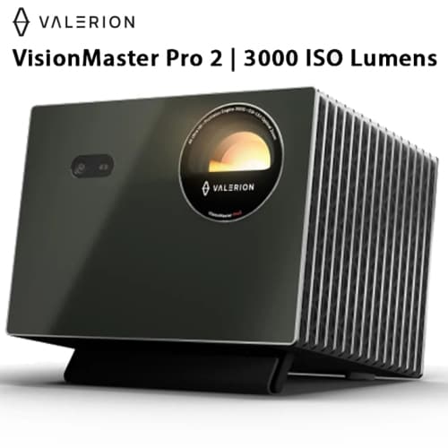 Valerion VisionMaster Pro2 Triple Laser Projector 4K,15000:1 Contrast, 0.9-1.5x Optical Zoom, 2X Multitasking Power, IMAX, HDR10+, GTV, 4ms Lag-Free Gaming, 3000 ISO Lumens.
