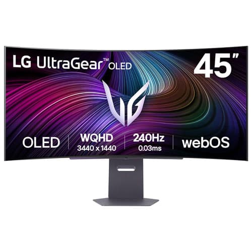 LG UltraGear 45" WQHD 240Hz 0.03ms GTG Curved OLED G-Sync FreeSync Gaming Monitor (45GX90SA-B) - Black