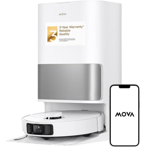 Mova P10 Pro Ultra Robot Vacuum & Mop for Multi-Surface with Auto-Emptying Dock, Hot Water Wash/Dry, 13,000Pa, 360° Obstacle Avoidance, App