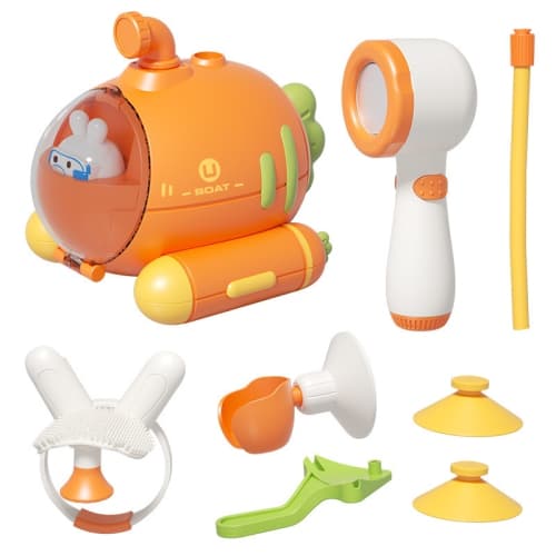 Shower Heads for Little Boys and Girls, Bathtub Spray Heads with Suction Cups and Bath Toys