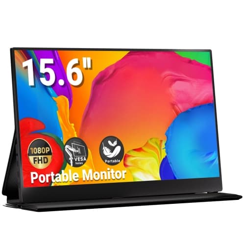 Ingnok Portable Monitor, 15.6" FHD 1080P IPS Monitor with USB C HDMI, Portable Screen for Laptop Mac PC Phone PS5 Switch,Built-in Speakers & Smart Cover