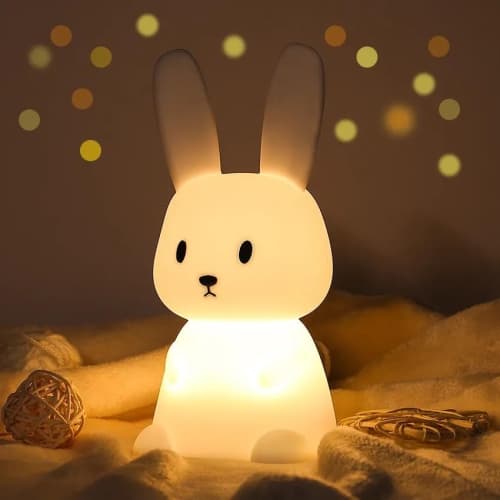 Cute bunny baby room LED night light for baby children rabbit lamp animal night light with 7 color changing USB rechargeable, can be used as a birthday gift, multiple colors