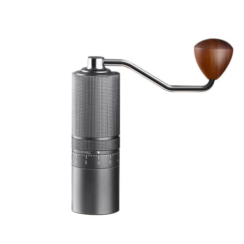 Manual Coffee Grinder, 28g Capacity, CNC Stainless Steel, Conical Burrs, Externally Adjustable Settings, Seven Stars (Gray)