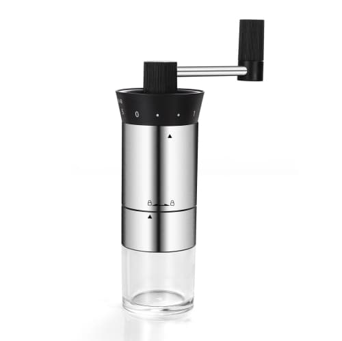 Manual Coffee Grinder Adjustable to 5 Different Coarseness Settings Portable Handheld Coffee Grinder with Ceramic Burrs High Quality Stainless Steel and Acrylic