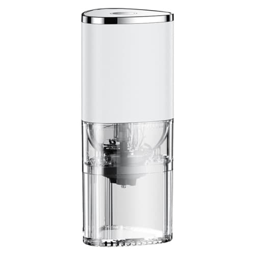 Electric Coffee Grinder Portable Rechargeable Coffee Grinder Coffee Bean Grinder, White