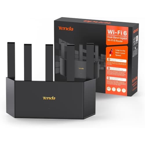 Tenda WiFi 6 Router Vertical AX1500 Smart WiFi Router with 4 Gigabit Ports Wireless Internet Router, WiFi+ Long Range Coverage, Support WPA3, IPv6, Parental Control Gaming Router
