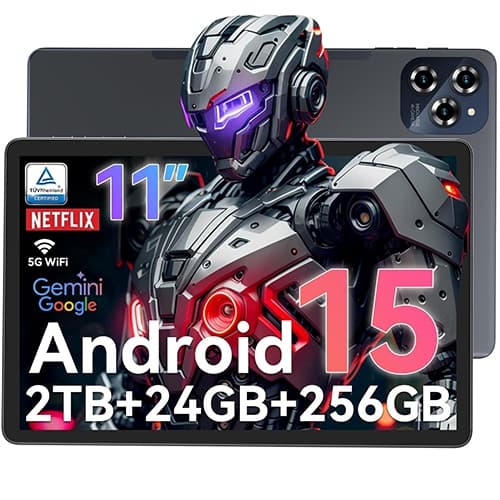 11" Android Tablet, Full HD Display, 256GB Storage, Octa-Core Performance, 8000mAh Fast-Charging Battery