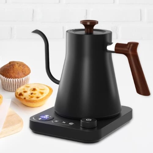 1200W gooseneck kettle electric kettle - 900ml, adjustable temperature (40-100℃), fast heating, memory function, suitable for hand-poured coffee/tea (black)