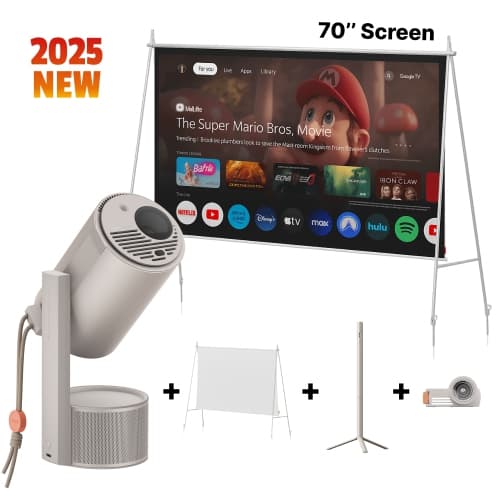 XGIMI MoGo 3 Pro Outdoor Projector Kit – Projector + PowerBase Stand + 70" Portable Screen + Creative Filter + Travel Case, All-in-One for Home & Outdoor