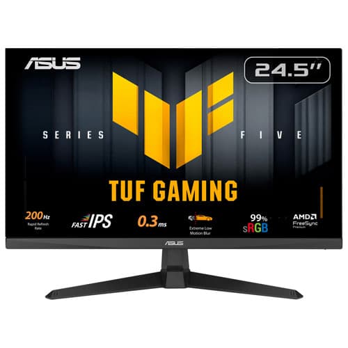 Asus TUF 24.5" FHD 200Hz 1ms GTG IPS LED G-Sync FreeSync Gaming Monitor (VG259Q5A)