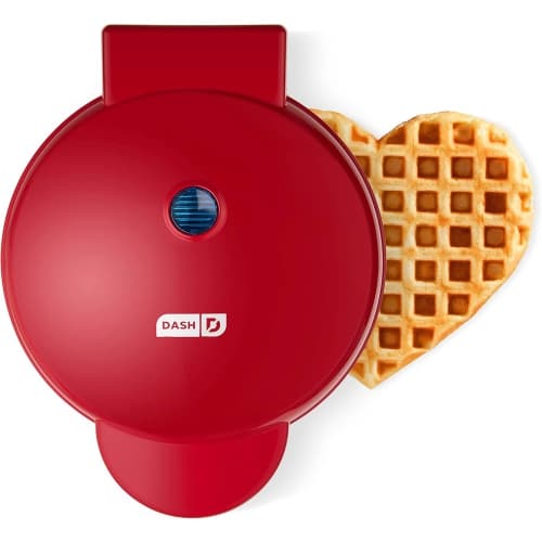 DASH Express 8” Waffle Maker - Heart Shaped Waffles, Paninis, Hash Browns, and More, Non-Stick Surfaces, Compact and Portable