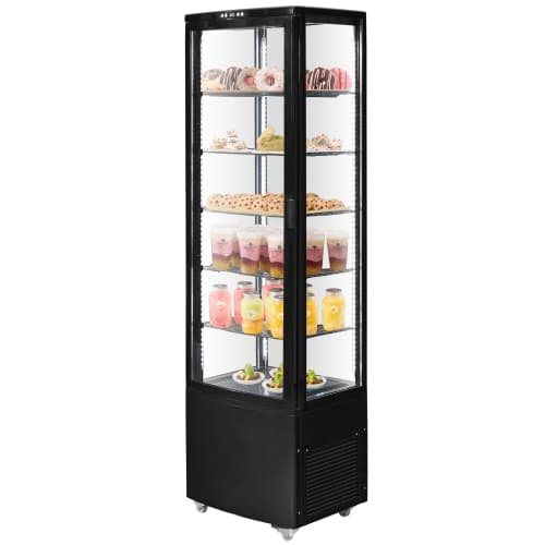 VEVOR 9.8 Cu.Ft./278L Refrigerated Display Case, Large Pastry Display Case, 5-Tier Commercial Display Refrigerator with LED Lighting, TURBO Cooling, Frost-Free Air-Cooling