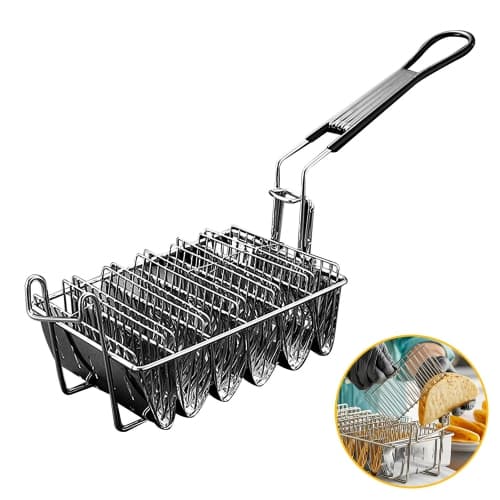Fryer Basket, Shell Fryer, Holds 6 Shells Deep Fryer Taco Holders Basket With Grip Handle