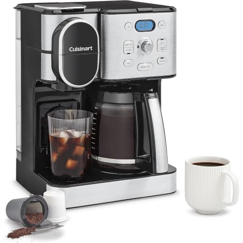 Cuisinart Coffee Maker - 12-Cup Glass Carafe, Automatic Hot & Iced Coffee Brewer, Stainless Steel (SS-16C)