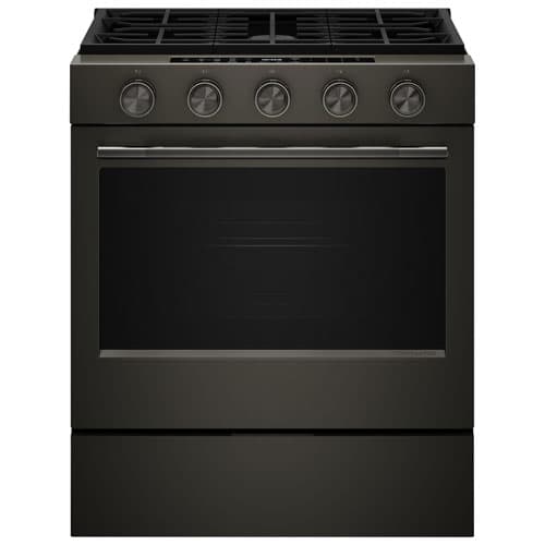 KitchenAid 30" 5.0 Cu. Ft. True Convection 5-Burner Slide-In Gas Air Fry Range (KSGS530SBE) - Black Ore