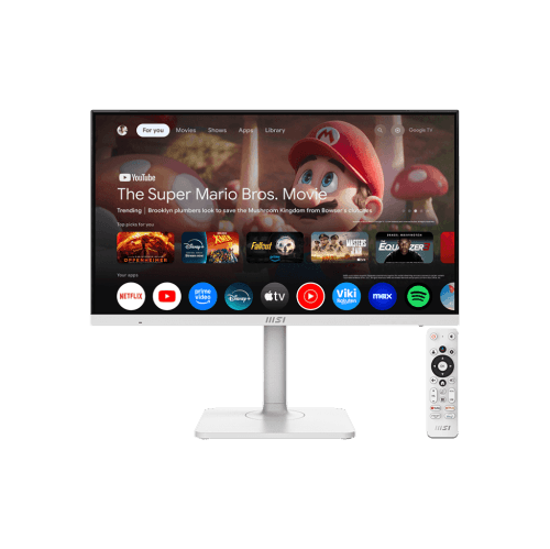 MSI 27" 3840 x 2160 (UHD) 60Hz 4ms (GTG) IPS Smart Monitor HDR Ready, Tilt Swivel Height Pivot adjustable, Speaker (Modern MD272UPSW)