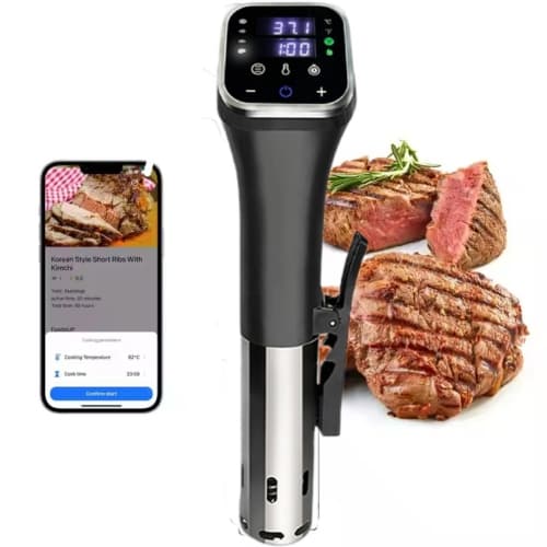 Sous Vide Circulator , Sous Vide Cooker 1100W Waterproof Thermal Immersion Circulator with App Preset Menus For Cooking
