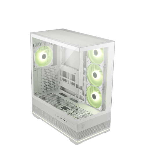 MSI MAG PANO 110R PZ White - Mid-Tower Gaming PC Case - Tempered Glass Side Panel - 3 x 120mm ARGB Fans - Support up to 360mm Radiator - Mesh Panel