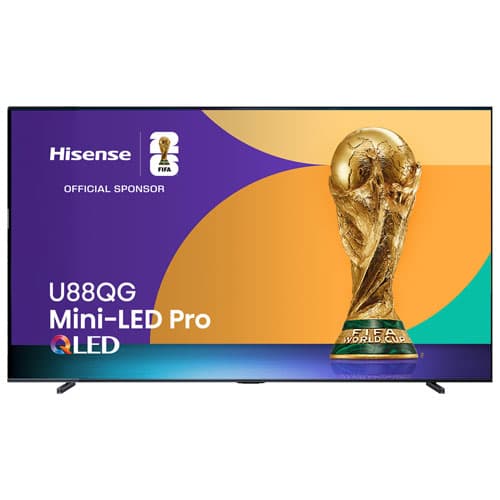 Hisense 65" U88QG Series 4K Dolby Vision HDR Mini-LED QLED Pro 165Hz Google TV Smart TV (65U88QG) - 2025 - Great for Gaming & Streaming