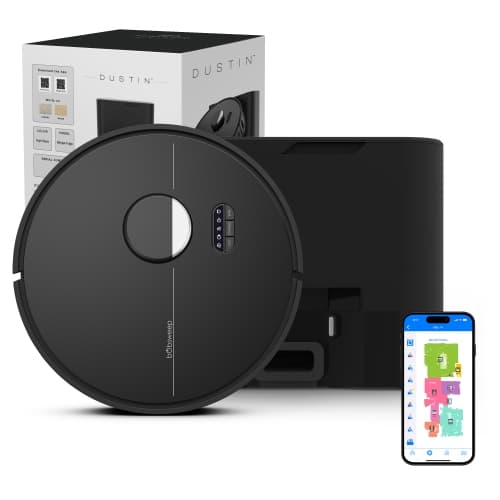 Open Box - bObsweep Dustin Robot Vacuum & Mop for Multi-Surface with Self-Emptying Dock, LiDAR Mapping, 5000 Pa Suction, Charcoal Odor Filter - Night
