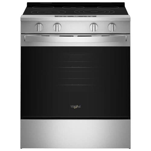 Whirlpool 30" 5.3 Cu Ft Fan Convection Slide-In Electric Air Fry Range (YWSES5030SZ) -Fingerprint Resistant Stainless