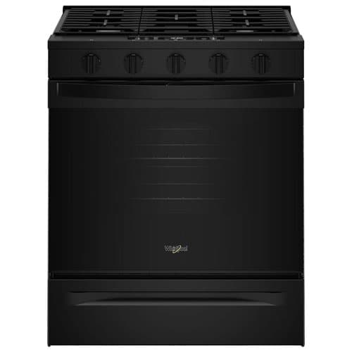 Whirlpool 30" 5.0 Cu. Ft. Fan Convection 5-Burner Slide-In Gas Range (WSGS5030SB) - Black