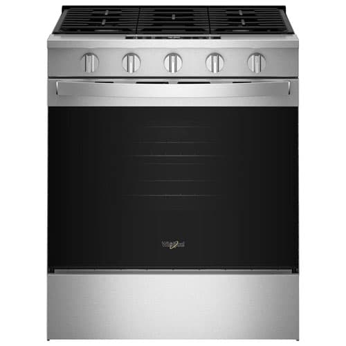 Whirlpool 30" 5.0 Cu. Ft. Fan Convection 5-Burner Slide-In Gas Range (WSGS5030SZ) - Stainless Steel