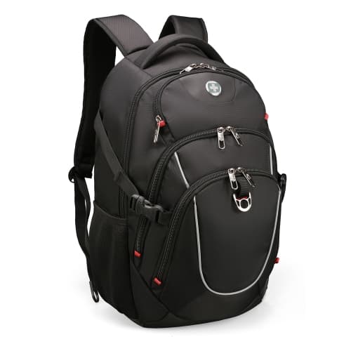 Swissdigital Kappel School Backpack – 17" Laptop Bag, SDD Finder, Add-A-Bag System, Reflective Trim, Multi-Pockets, Ergonomic