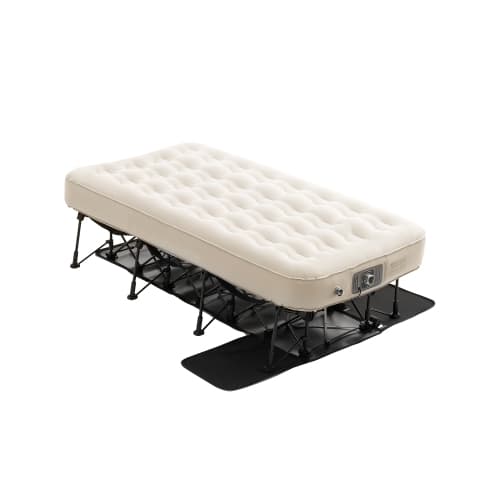 VEVOR 1 Person Air Mattress with Frame, Camping Cot with Built-in Pump, Portable Folding Air Beds Supports 300 lbs, Blow Up Anywhere Bed for Guests Camping Travel Indoor & Outdoor