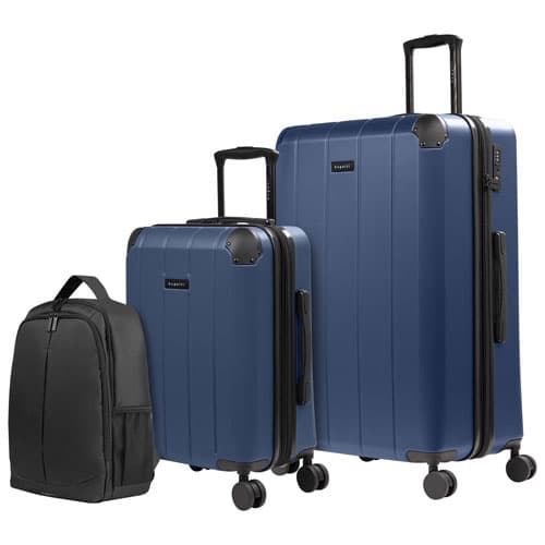 Bugatti New York 2-Piece Hard Side Expandable Luggage Set & Backpack - Navy - Only at Best Buy