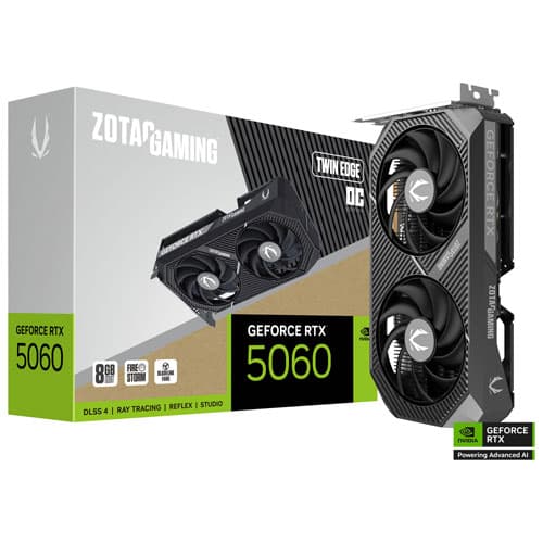 ZOTAC Gaming GeForce RTX 5060 Twin Edge OC 8GB GDDR7 Video Card - Dark Grey