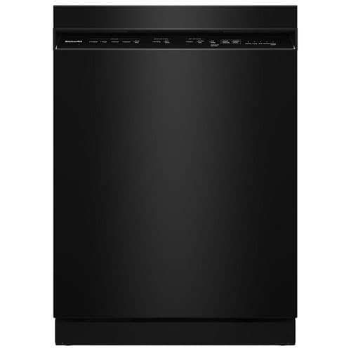 KitchenAid 24" 47dB Front-Control Stainless Steel Tub Dishwasher with Third Rack (KDFS224SBL) - Black