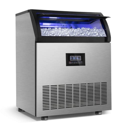 24.4 in. Commercial Ice Maker 360 lb./24 H Stainless Steel Freestanding Ice Maker Machine with Full Cube Production