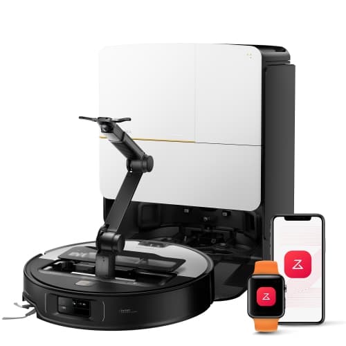 Roborock Saros Z70 Robot Vacuum & Mop for Multi-Surface with OmniGrip Arm, 22,000Pa Suction, 3.14" Slim, Obstacle Avoidance - Silver