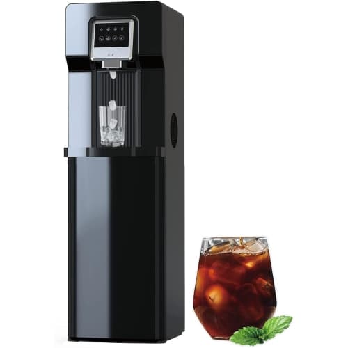Parrot Uncle 2-in-1 Bottom Loading Black 27lbs/24h LCD Display Water Dispenser Cooler with Built-in Ice Maker