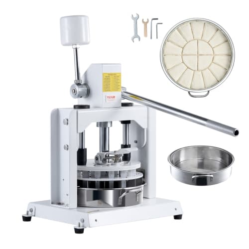 VEVOR 18PCS Dough Divider Rounder, Manual Dough Equal Divider Machine, 2.11oz - 9.88oz Hand Press Dough Cutter with 304 Stainless Steel Tray and Blade, Bread Maker for Bakery
